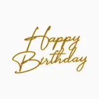 Топпер для торта Happy Birthday, цвет золотой
