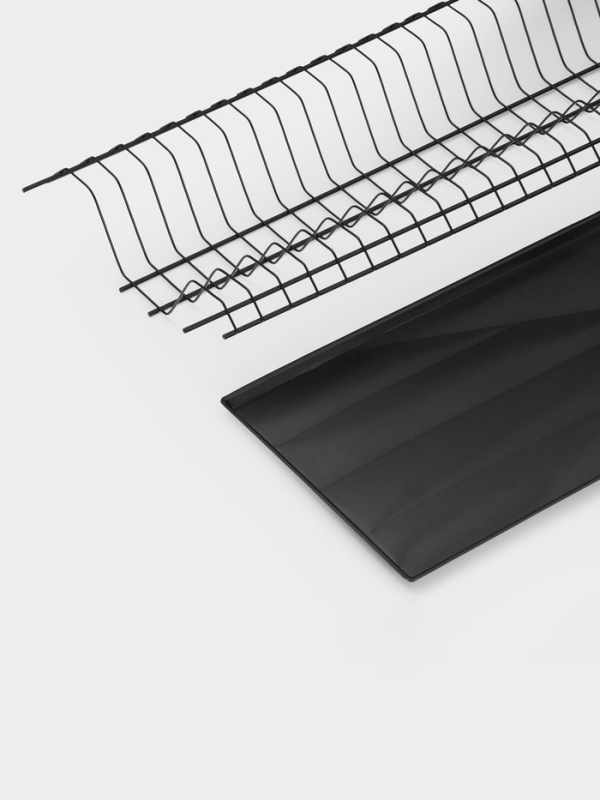 Сушилка для посуды с поддоном для шкафа 80 см, 76.5×25.6 см, чёрная