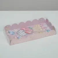 Коробка для печенья, кондитерская упаковка с PVC крышкой, &laquo;Яркие сладости&raquo;, 21 х 10.5 х 3 см