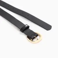Ремень женский, 2.8&times;107 см, 1 прокол, золотистая пряжка, чёрный
