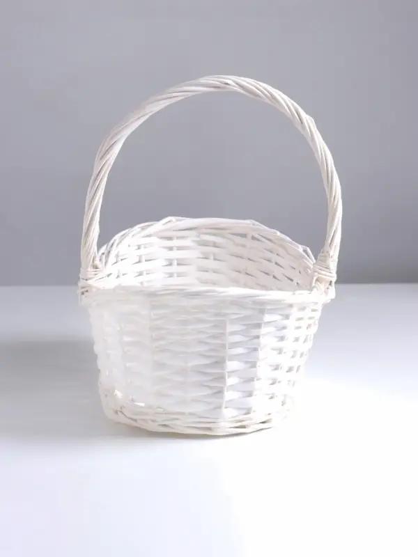 Плетёная корзина для хранения Fjara, лоза, с ручкой, белая, набор 3 шт.