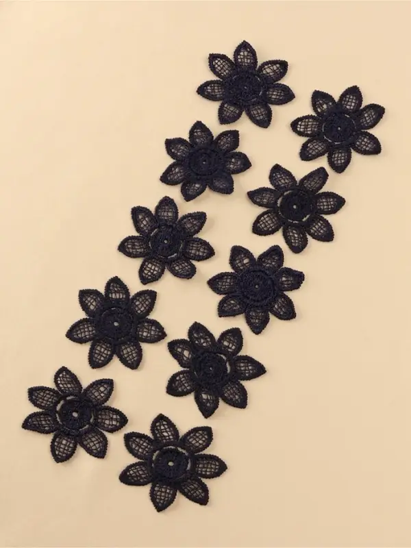 Аппликация для одежды «Цветок», кружевная, d=4.5 см, 10 шт., синяя Аппликация для одежды «Цветок», кружевная, d=4.5 см, 10 шт., синяя