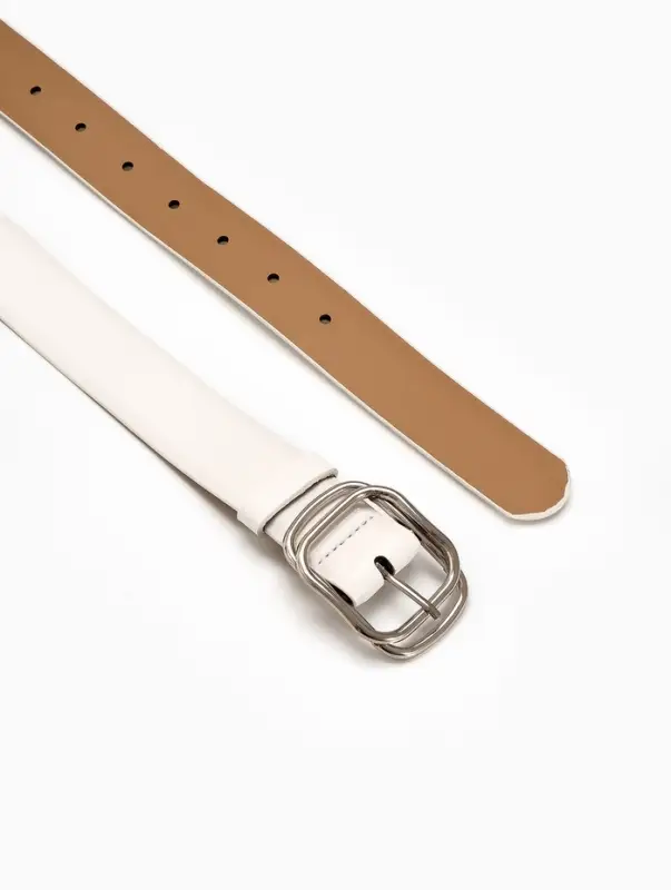 Ремень женский, 110&times;3.2 см, пряжка металл, серебристая, белый