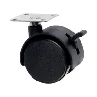 Колесо мебельное ТУНДРА, d=40 мм, на площадке 33х33 мм, с тормозом, набор 4 шт