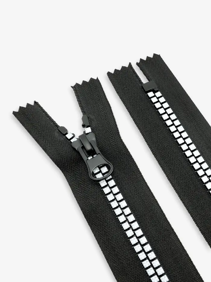 Молния &laquo;Трактор&raquo;, №8, неразъёмная, замок автомат, 18 см, чёрная, белая