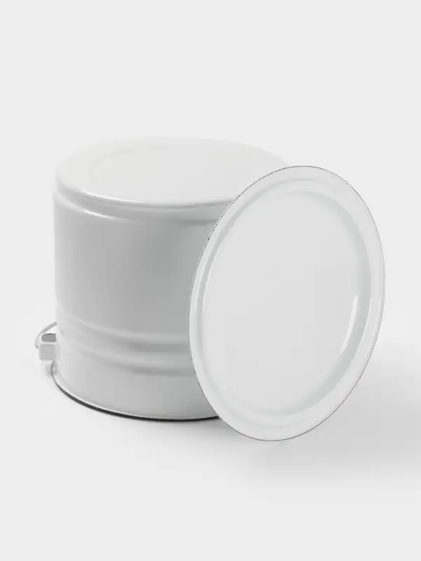 Ведро эмалированное, 10 л, с крышкой и ручкой, белое