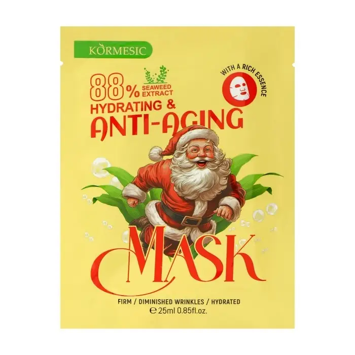 Новогодняя тканевая маска для лица, увлажняющая с морскими водорослями Новогодняя тканевая маска для лица, увлажняющая с морскими водорослями