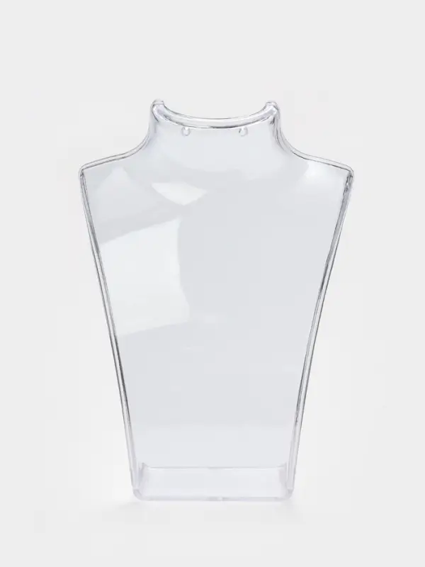 Бюст для украшений с отверстиями для серёжек QF, 10&times;2.5&times;13 см, h=13 см, прозрачный, глянцевый