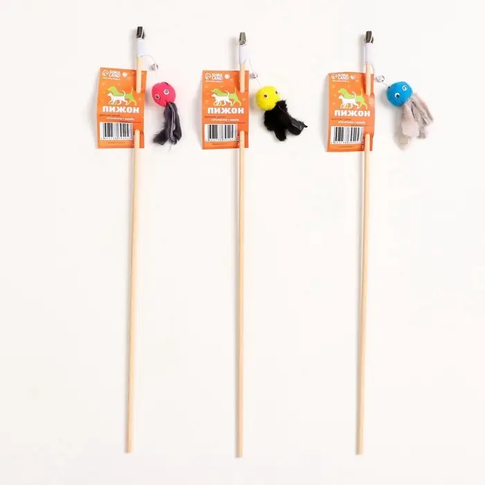 Дразнилка - удочка &laquo;Осьминожка с норкой&raquo;, на деревянной палочке, цвет МИКС