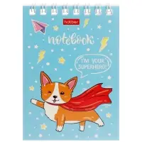 Блокнот 40л А6 клетка Hatber "Забавные корги", на гребне, обл мел карт Блокнот 40л А6 клетка Hatber "Забавные корги", на гребне, обл мел карт