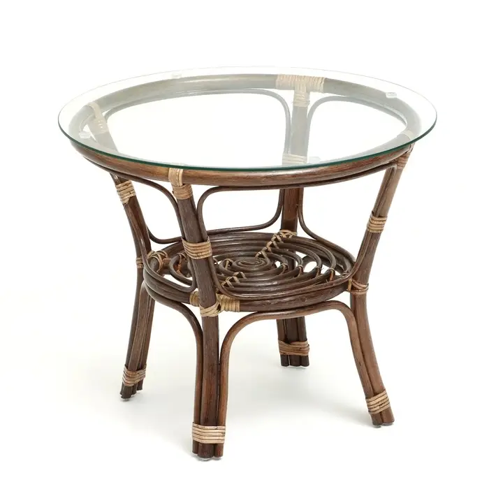 Набор садовой мебели "Bagama": 2 кресла, 1 диван, 1 стол, ротанг тёмный, подушки чёрные