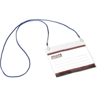 Бейдж Attache Economy 108x126 150мкм,шнур.2заж 45см син,вклад.90x120 5шт/уп