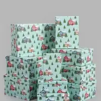 Коробки подарочные новогодние, набор 10 в 1, 37.5&times;29&times;17 - 19&times;13&times;7.5 см