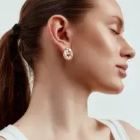 Серьги металл &laquo;Круги переплетение&raquo;, цвет серебро