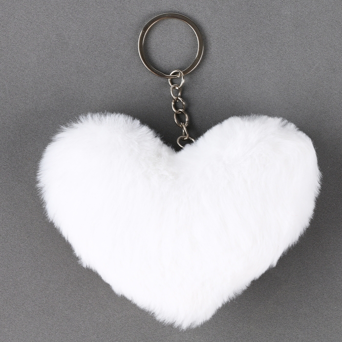 Мягкая игрушка «Сердечко» с пайетками, на брелоке, 10 см, цвет бело-золотой Мягкая игрушка «Сердечко» с пайетками, на брелоке, 10 см, цвет бело-золотой