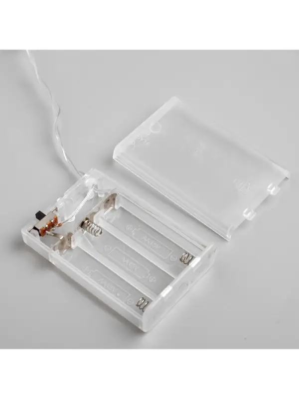 Гирлянда &laquo;Нить&raquo; 3 м с насадками &laquo;Шарики&raquo;, IP20, прозрачная нить, 20 LED, от батареек АА&times;3, свечение мульти