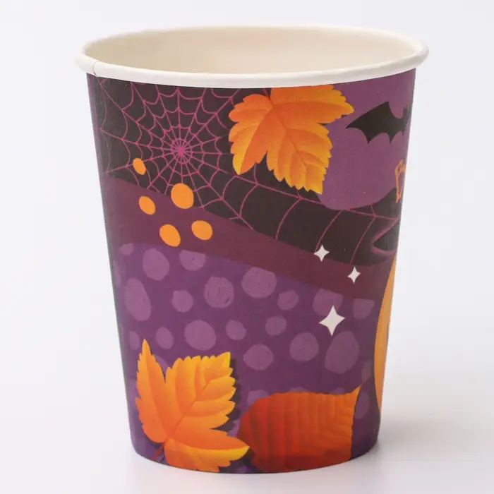 Стакан одноразовый бумажный «Весёлая тыква», 250 мл , на Хэллоуин