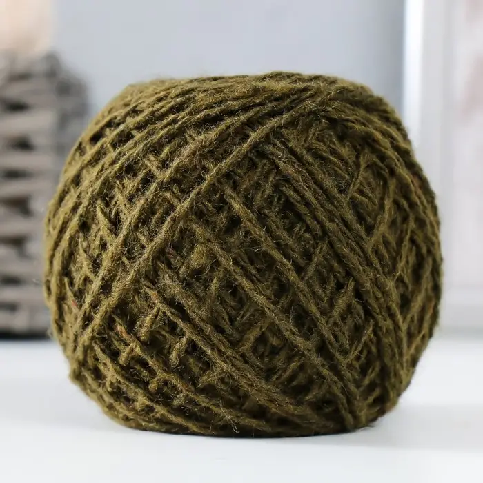 Пряжа для вязания спицами, крючком «Карачаевская», моток, 100% акрил, 100 м/40±5 г, (оливка)