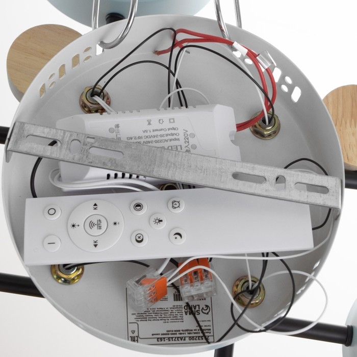 Люстра с ПДУ 2296/6BL LED 144Вт 3000-6000К синий 80х59х14 см BayerLux