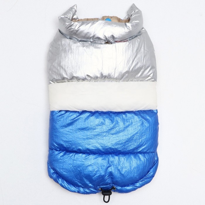 Куртка для собак с утяжкой размер 16 (ДС 36, ОГ 46, ОШ 35), серебряно-синяя Куртка для собак с утяжкой размер 16 (ДС 36, ОГ 46, ОШ 35), серебряно-синяя