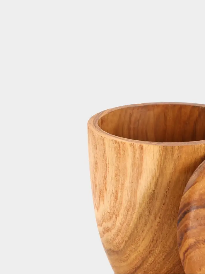 Кружка с крышкой, 11&times;8.5&times;10.5 см, тиковое дерево