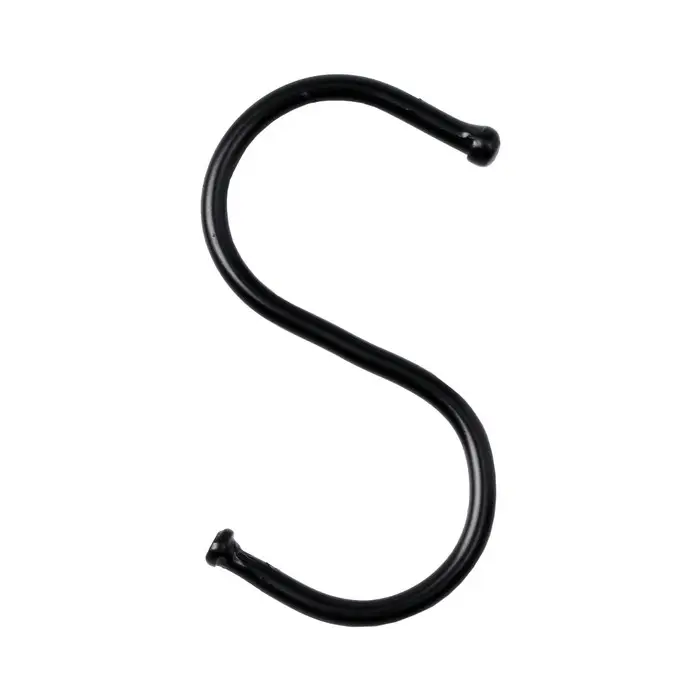 Крючок S-образный, d=3.2 мм, L=6.4 см, чёрный Крючок S-образный, d=3.2 мм, L=6.4 см, чёрный