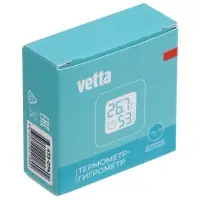 Термометр гигрометр комнатный тм VETTA, 4,4x4,4x1,5 см, пластик