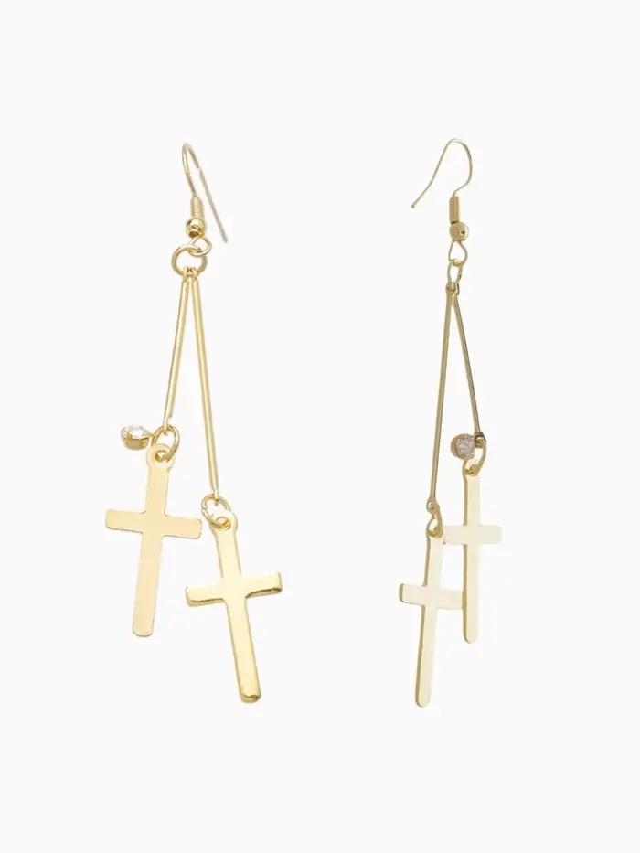 Серьги висячие &laquo;Шелест&raquo;, крестики, цвет МИКС, 8.5 см