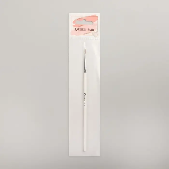 Кисть для дизайна ногтей, точечная, 18 см, d=3×8 мм, белая