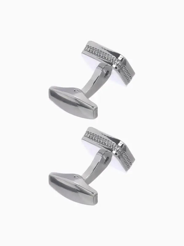 Запонки медные &laquo;Квадрат&raquo;, классический, синие в серебре