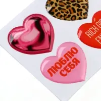 Объёмные 3D стикеры на телефон «Сердца», 4 шт., 3×3 см Объёмные 3D стикеры на телефон «Сердца», 4 шт., 3×3 см