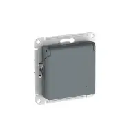 ATLASDESIGN РОЗЕТКА с заземл. со шторк. с крышкой,16А,IP20,мех., быстрозажимные клеммы, ГРИФЕЛЬ