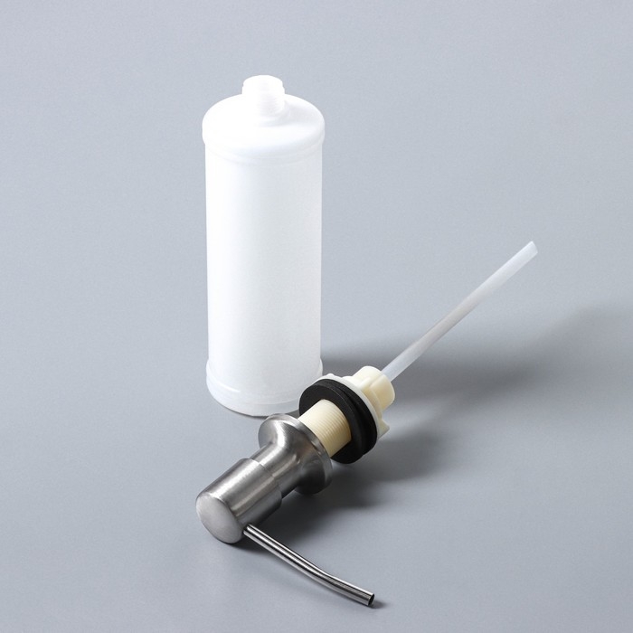 Дозатор врезной для жидкого мыла и средства для мытья посуды, 350 мл, цвет хромированный Дозатор врезной для жидкого мыла и средства для мытья посуды, 350 мл, цвет хромированный