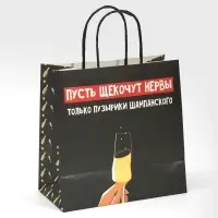Пакет подарочный новогодний &laquo;Только пузырики&raquo;, 22&times;22&times;11 см