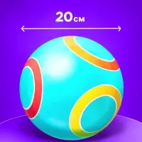 Мяч резиновый, диаметр 20 см, цвета МИКС