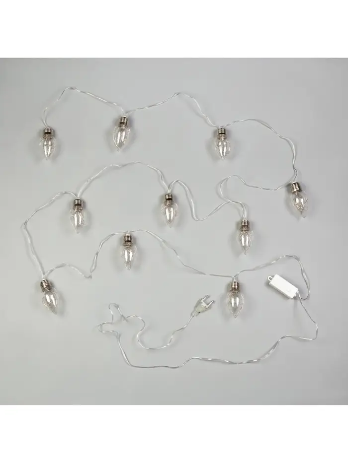 Гирлянда &laquo;Нить&raquo; 3 м с насадками &laquo;Лампочки капля&raquo;, IP20, прозрачная нить, 80 LED, свечение мульти, 8 режимов, 220 В