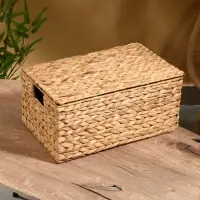 Корзинка прямоугольная с крышкой, 40×25×18 см, водный гиацинт Корзинка прямоугольная с крышкой, 40×25×18 см, водный гиацинт