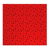Отрез трикотажный для рукоделия, велюр, на красном фоне чёрный горох, 45 × 50 см