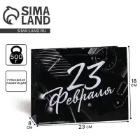 Пакет подарочный ламинированный, упаковка, &laquo;23 февраля&raquo;, MS 23&times;18&times;8 см