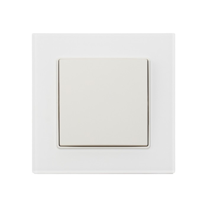 Выключатель проходной TOT Matte Glass, 10 А, 1 кл., скрытый, стекло, белый