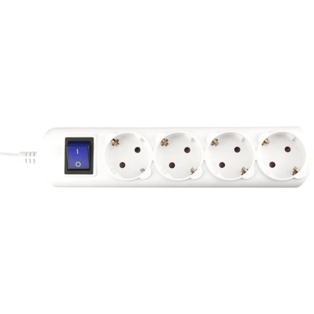 Удлинитель Power Cube 4р/5м с/з с выкл 10А бел (PC-4B-5M)