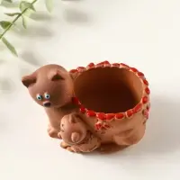 Подставка для мелочей &laquo;Кошка с котенком&raquo; 8&times;9&times;6 см, охра, гипс