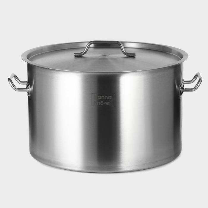 Кастрюля Hanna Knövell с крышкой, 35 л, d=40 см, h=26 см, толщина 1 мм, дно ТРС, толщина дна 4.6 мм, 201 сталь, индукция