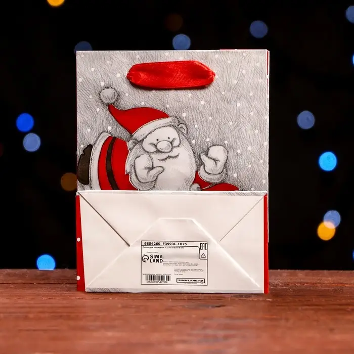 Пакет ламинированный «Мороз и Снеговик» 11.5×14.5×6 см