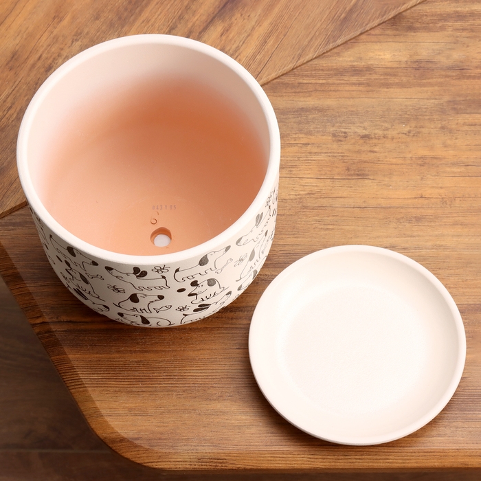 Горшок цветочный Собаки белый бук №3, 2,9 л, d - 19 см Горшок цветочный Собаки белый бук №3, 2,9 л, d - 19 см