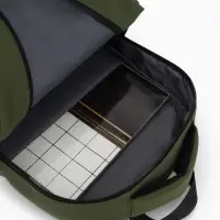 Рюкзак, 27*13*38,5 см, 2 отд 4н/карм, Комби, Водонепрон. дно, зеленый/черн