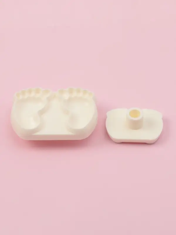 Печати для теста и мастики Доляна &laquo;Детские ножки&raquo;, набор 2 шт., пластик, молочные