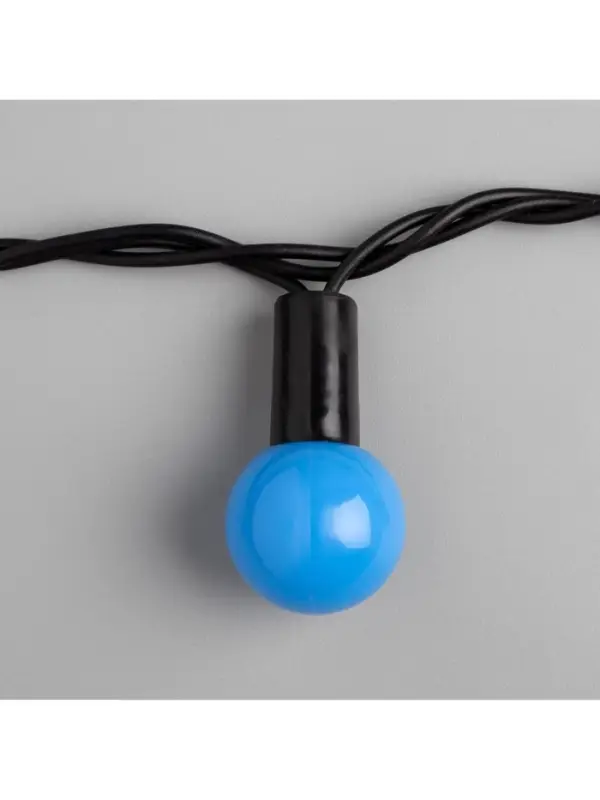 Гирлянда &laquo;Нить&raquo; 10 м с насадками &laquo;Шарики 2.5 см&raquo;, IP44, тёмная нить, 100 LED, свечение синее, 8 режимов, 220 В
