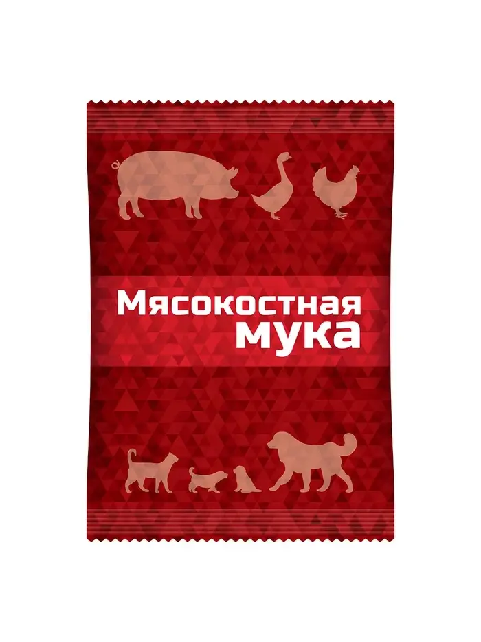 Мясокостная мука для кормления свиней, птицы, а также кошек и собак, 600 г
