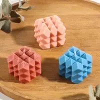 Свеча "Ромбики" 6х6х6 см, соевый воск МИКС